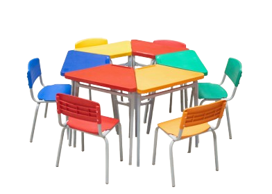 MESA TRAPÉZIO JÚNIOR RESINA
