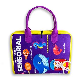 Livro Educativo Montessori: Meu Livrinho Sensorial Maleta Educativa - Fundo Do Mar