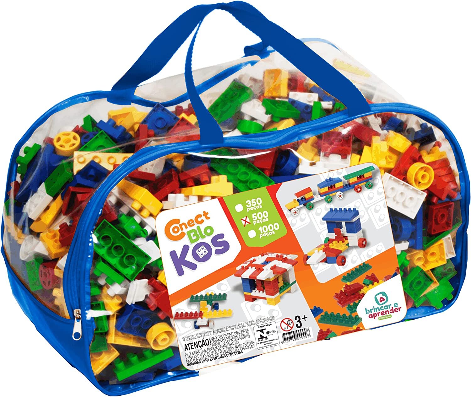 BRINQUEDO BLOCOS DE MONTAR INFANTIL EDUCATIVO 500 PEÇAS