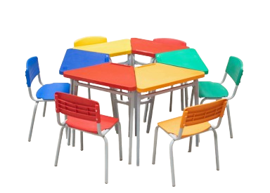 MESA TRAPÉZIO INFANTIL RESINA