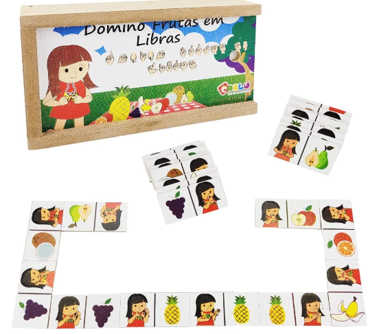 DOMINÓ FRUTAS EM LIBRAS