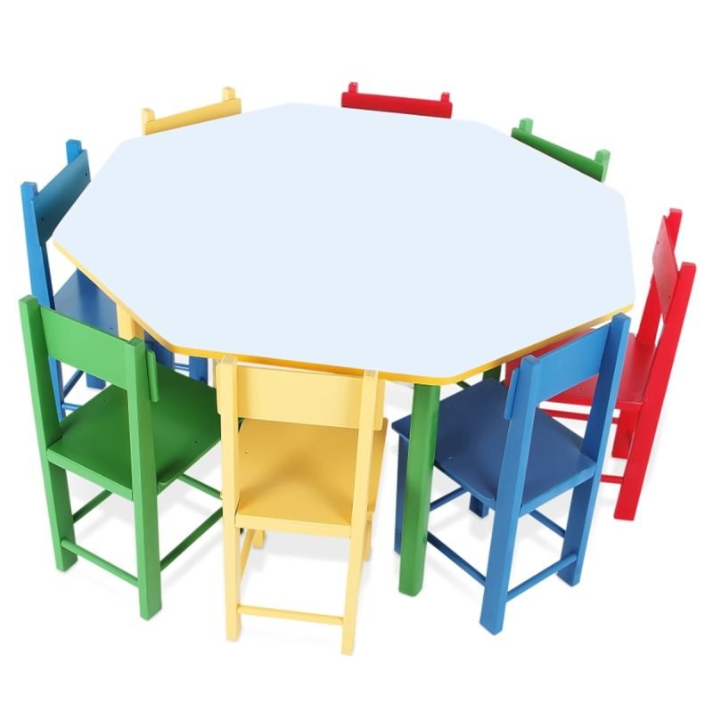 MESA OITAVADA COM 08 CADEIRAS